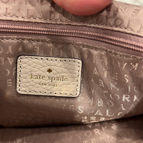 Kate Spade White and Beige Striped Back Pack with draw string close kate spade | Bags | Kate Spade White And Beige Striped Back  main image 2
